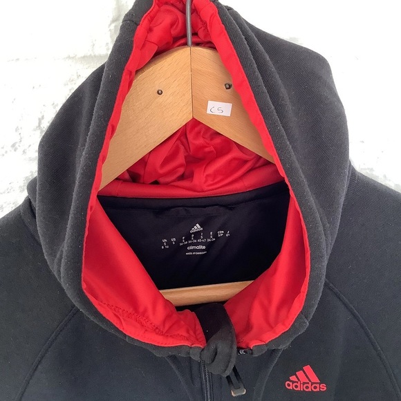 Adidas Full Zip Track Top - Size S 8-10 - Black & Red - P2P 19โ - Picture 7 of 8